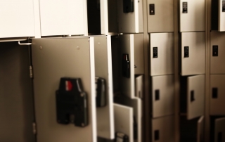 a bank of lockers