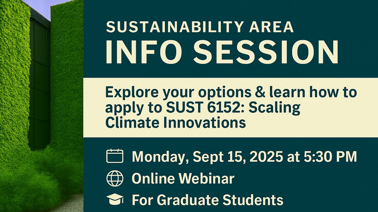 Discover Your Path in Sustainability: Join the Information Session on Sept 15